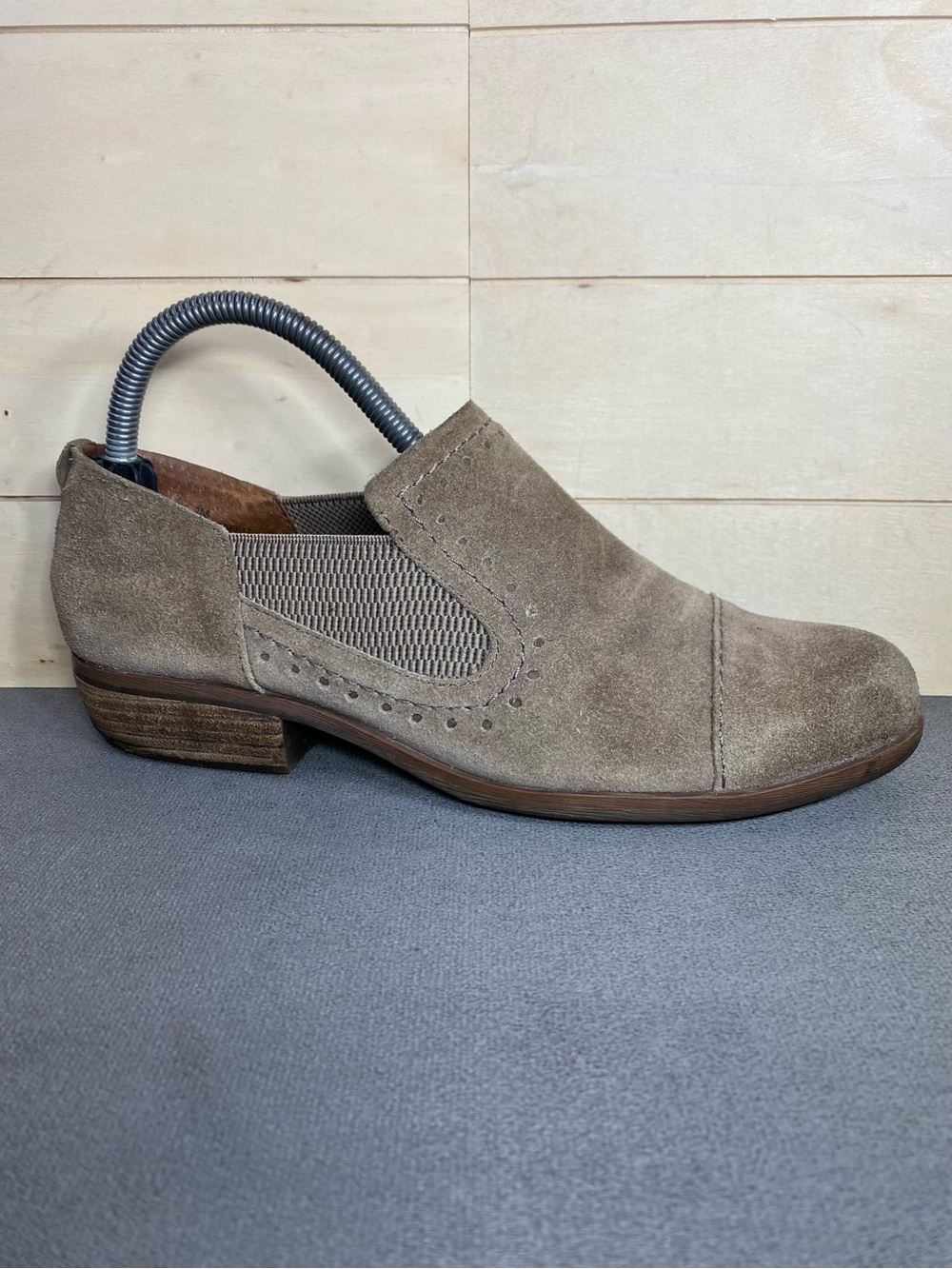 Korks Gertrude Slip-Ons Brown Leather Women's Size 7 Shoes M Kork-Ease Cap Toe